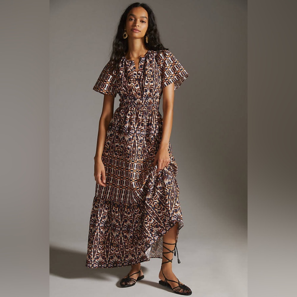 NWT Anthropologie Somerset Maxi Dress in Brown